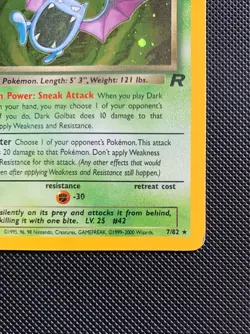 Pokemon TCG WOTC Team Rocket Dark Golbat Holo 7/82 MP - Image 4