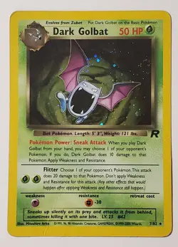 Pokemon TCG Dark Golbat Team Rocket 7/82 Holo Rare 50 HP Stage 1 English - Image 1