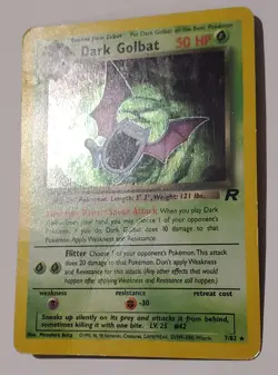 Pokemon TCG Dark Golbat Team Rocket 7/82 Holo Rare 50 HP Stage 1 English - Image 3