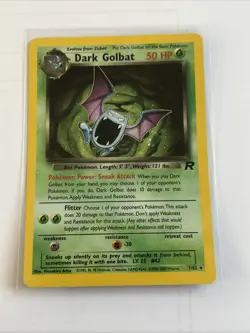 Pokemon TCG Dark Golbat Team Rocket 7 Holo Unlimited Holo Rare 7/82 - Image 1