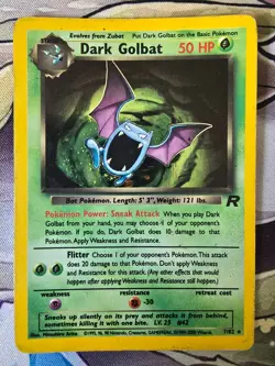 Pokemon Dark Golbat TCG Team Rocket Holo Card 7/82 Unlimited Rare - Image 1