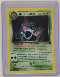 Pokemon Dark Golbat TCG Team Rocket Holo Card 7/82 Unlimited Rare - Image 1