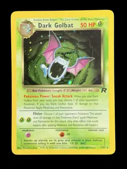 Pokemon TCG Dark Golbat 7/82 Team Rocket Set Holo Rare Unlimited WOTC Vintage - Image 2