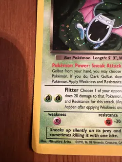 Pokemon TCG Dark Golbat Holo Card Team Rocket Series 7/82 Holo Swirl - Image 2