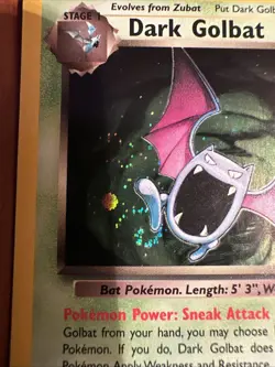 Pokemon TCG Dark Golbat Holo Card Team Rocket Series 7/82 Holo Swirl - Image 5
