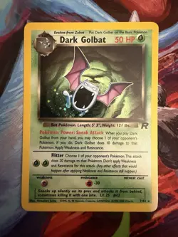 Pokemon Dark Golbat TCG Team Rocket Holo Card 7/82 Excellent Condition - Image 1