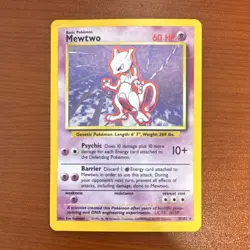 WotC Pokemon Base Set Mewtwo Holo Rare 10/102 Unlimited HP - Image 1