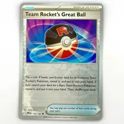 Pokemon TCG Destined Rivals Team Rockets Great Ball Reverse Holo Card 175/182 - Image 1