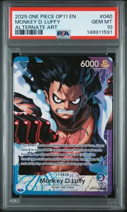 PSA 10 2025 ONE PIECE OP11-A FIST OF DIVINE SPEED ALTERNATE ART MONKEY D. LUFFY - Image 1