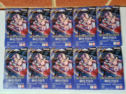 10 x One Piece OP14 - THE AZURE SEA’S SEVEN - Sleeved Blister Booster Packs Lot - Image 1