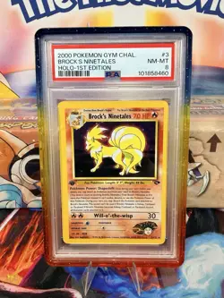 POKEMON 2000 1ST EDITION BROCK’S NINETALES GYM CHALLENGE PSA 8 - Image 1