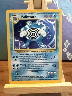 Pokemon Cards Poliwrath 13/102 Holo Base Set Unlimited WOTC Rare MP - Image 1