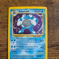 Pokemon Poliwrath Base Set Unlimited 13/102 Holo Rare - MP+ - Image 1