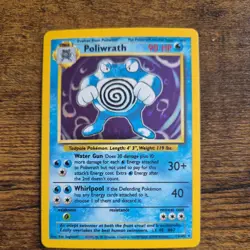 Pokemon Poliwrath Base Set Unlimited 13/102 Holo Rare - MP+ - Image 2