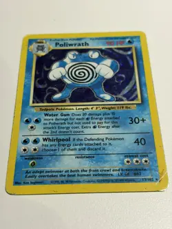 Pokemon Poliwrath Base Set Unlimited 13/102 Holo Rare - MP+ - Image 1