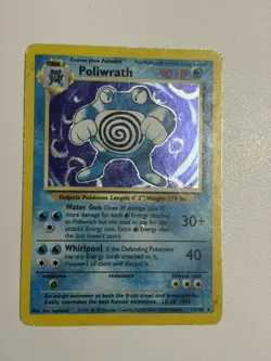 Pokemon Poliwrath Base Set Unlimited 13/102 Holo Rare - MP+ - Image 4