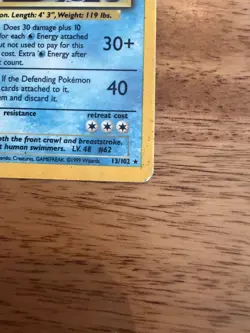 Pokemon Poliwrath Base Set Unlimited 13/102 Holo Rare - MP+ - Image 5