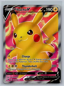 Pikachu V 170/185 Ultra Rare Vivid Voltage Pokemon Card Near Mint - Image 1