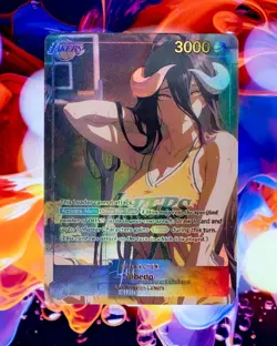 Albedo LA Lakers Edition Overlord Custom TCG Flash Gold Foil Card Anime Waifu - Image 1