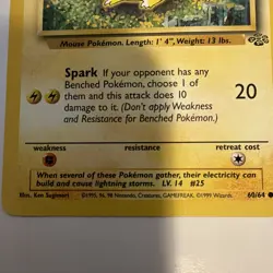 The Pokemon Company Pikachu 60/64 Jungle Common 50 HP Unlimited English - Image 2