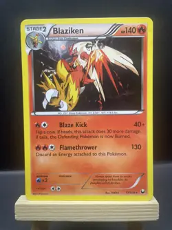 Blaziken Pokemon B+W Dark Explorers 17/108 Cosmos Holo MP TOKIYA swirl 💫 - Image 1
