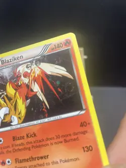 Blaziken Pokemon B+W Dark Explorers 17/108 Cosmos Holo MP TOKIYA swirl 💫 - Image 2