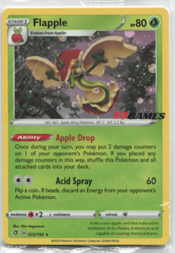 Flapple 022/192 EB Games Promo Sealed Pokemon Card NM - Image 1