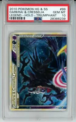 POKEMON TRIUMPHANT DARKRAI & CRESSELIA LEGEND TOP #99 PSA 10 GEM MINT #28386239 - Image 1