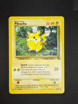 Pikachu 60/64 Common Jungle WOTC Pokemon LP-MP Red Cheeks - Image 1
