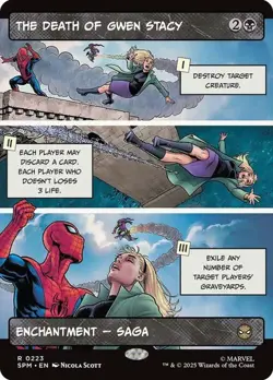 NM Borderless The Death of Gwen Stacy, MTG, Marvel's Spider-Man, Magic, 223 - Image 1