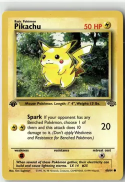Pikachu Common Jungle 60/64 1st Edition LP - Image 1