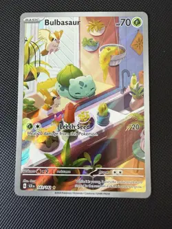 Pokemon TCG Bulbasaur Card Illustration Stellar Crown Rare 143/142 - See Desc - Image 1