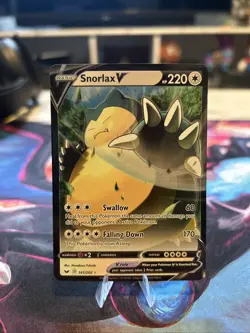Snorlax V 141/202 Sword & Shield Ultra Rare Holo Pokemon Card - Image 1