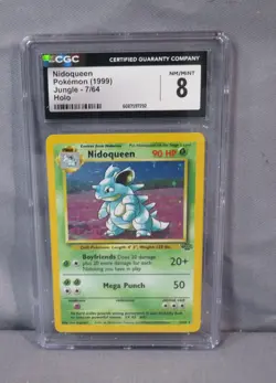 NIDOQUEEN Pokemon 1999 Jungle 7/64 HOLO Card CGC Graded 8 Near Mint/Mint - Image 1
