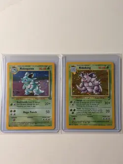 Pokemon TCG Nidoking & Nidoqueen Base Set & Jungle Holo Rare Lot WOTC VTG 1999 - Image 1
