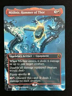 MTG Marvel Super Heroes BORDERLESS SCENE M Mjolnir, Hammer of Thor #0339 - Image 1