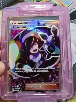 Pokemon TCG Lusamine 153/156 SM-Ultra Prism Ultra Rare Full Art Holo Trainer - Image 1