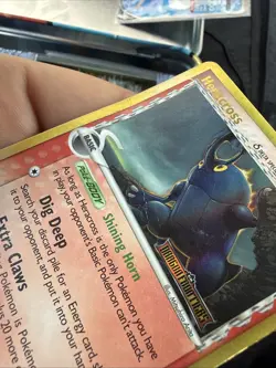 Pokemon TCG Heracross 3/101 Reverse Holo Stamped EX Dragon Frontiers DMG - Image 2