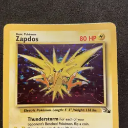 Zapdos 15/62 Pokemon Card TCG Fossil Set Unlimited Holo Rare - Image 3