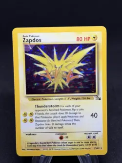 Zapdos Fossil Holo Rare 15/62 Unlimited Pokemon TCG - Image 1