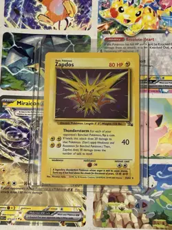 Pokemon TCG Zapdos Fossil Holo Card 15/62 Unlimited Rare HP - Image 1