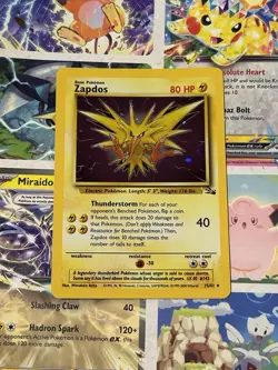 Pokemon TCG Zapdos Fossil Holo Card 15/62 Unlimited Rare HP - Image 2