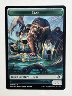 MTG Bear Token Creature 002/012 Regular Brothers War Magic The Gathering 2022 - Image 1
