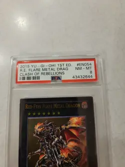 YUGIOH - Red Eyes Flare Metal Dragon CORE-EN054 1st Ed Ultimate Rare PSA 8 NM-MT - Image 4