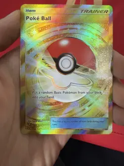 Poke Ball Trainer GOLD Pokemon Pocket Card TCG DISPLAY ART CARD - Image 2