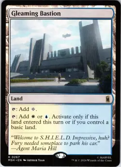Gleaming Bastion 267 Rare Marvel Super Heroes Magic: The Gathering Near Mint - Image 1