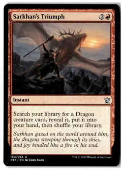 MTG Sarkhan's Triumph - Dragons of Tarkir Moderately Played English - Image 1