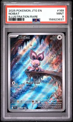 2025 POKEMON JTG EN-JOURNEY TOGETHER ILLUSTRATION RARE #169 NOIBAT PSA 9 - Image 1