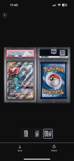 2019 POKEMON SM BLACK STAR PROMO #SM167 FULL ART/CELEBI & VENUSAUR GX PSA 9 - Image 2
