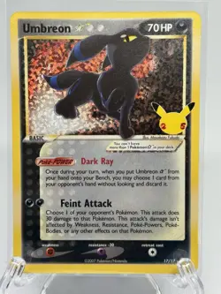 Umbreon Gold Star 17/17 Pokemon Celebrations Holo Rare English - Image 1